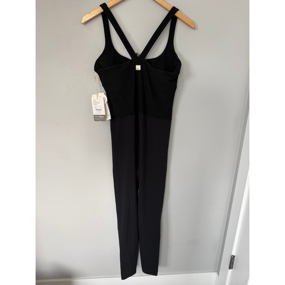 Vuori Colorblock Corset Jumpsuit Black Women's Size L Athleisure Performance - Picture 3 of 11